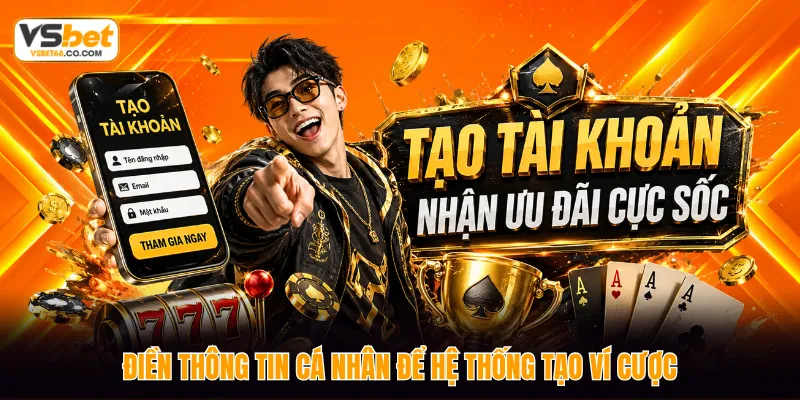 Điền thông tin cá nhân để hệ thống tạo ví cược